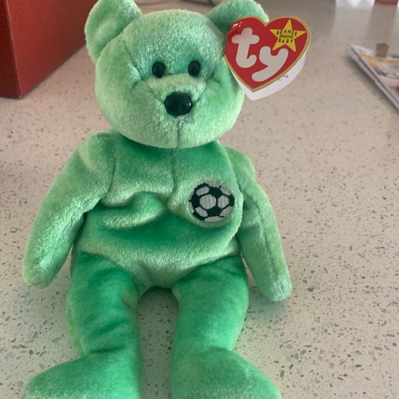 Ty Other - Ty Beanie Baby 1998/1999 Kicks the Soccer Bear Plush Retired Vintage Rare